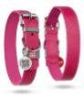 Long Lasting Leather Dog Collar for Medium Dogs Adjustable Collar with Durable Buckle D Ring 12-15 inch Neck x 4/5 inch Wide Pink Col