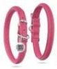 Ultra Soft Rolled Leather Dog Collar for XL Dogs  21-24 inch Neck Pink Color