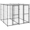Outdoor Dog Kennel Steel with Roof 52.1 ft≤