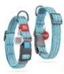 Reflective Cotton Dog Collar Eco Friendly Alt to Nylon Collar for Medium Dogs 10-16 inch Neck x 4/5 inch Wide Blue Color