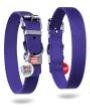 Long Lasting Leather Dog Collar for Medium Dogs Adjustable Dog Collar with Durable Buckle D Ring Purple 12-15 inch Neck x 4/5 inch Wi