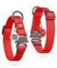 Waterproof Dog Collar Adjustable for Small and Medium Dogs Heavy Duty Collar with Durable Metal Clasp Red Color 10-16 inch Neck x 4/5 inch