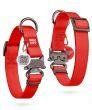 Waterproof Dog Collar Adjustable for Small and Medium Dogs Heavy Duty Collar with Durable Metal Clasp Red Color 10-16 inch Neck x 4/5 inch