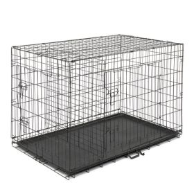 48" Pet Kennel Folding Steel Crate Animal Playpen Metal