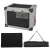 S/M 3-Door Dog Crate with Removable Pad and Metal Frame