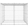 Outdoor Dog Kennel Galvanized Steel with Roof 52.1 ft≤