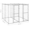 Outdoor Dog Kennel Galvanized Steel with Roof 52.1 ft≤