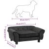Dog Sofa Dark Gray 28.3"x17.7"x11.8" Plush
