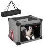 S/M 3-Door Dog Crate with Removable Pad and Metal Frame