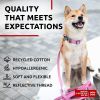 Reflective Cotton Dog Collar Eco Friendly Alt to Nylon Collar for Medium Dogs Adjustable Male Female Dog Collar Pink 10-16 inch Neck x 4/5