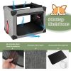 S/M 3-Door Dog Crate with Removable Pad and Metal Frame