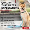 Reflective Cotton Dog Collar Eco Friendly Alt to Nylon Collar for Medium Dogs 10-16 inch Neck x 4/5 inch Wide Blue Color