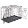 36" Pet Kennel Dog Folding Steel Crate Animal Playpen Wire Metal