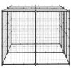 Outdoor Dog Kennel Steel with Roof 52.1 ft≤