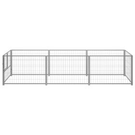 Dog Kennel Silver 32.3 ft Steel