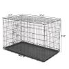 48" Pet Kennel Folding Steel Crate Animal Playpen Metal