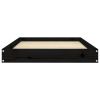 Dog Bed Black 36"x25.2"x3.5" Solid Wood Pine