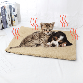 Self Warming, Non-Electric Pet Warming Pad For Dog or Cat (Color: Beige, size: 60*45cm/23.6*17.7in)