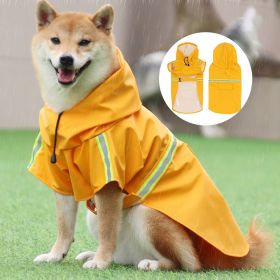 Raincoat cloak type, Small to 5XL, reflective strip hooded raincoat (colour: yellow, size: 4XL (24-33 kg))