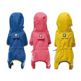 Dog Raincoat; Small to 2XL body full surrounding; waterproof poncho with tow holes in the back (colour: Lake blue, size: S (recommended weight 2-3 kg))