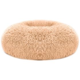 Soft Warm Fleece Dog or Cat Bed Large Size (Color: Brown, size: L)