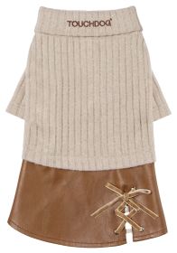 Touchdog 'Modress' Fashion Designer Dog Sweater and Dress S, M, L Sizes (Color: Brown, size: small)