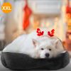Pet Dog Bed Soft Warm Fleece Puppy Cat Bed Dog Cozy Nest Sofa Bed Cushion Mat XXL Size, Black