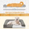 Egg-Foam Dog Crate Bed with 3-Side Bolster and Removable Washable Bed Cover, Small to Medium Size Dogs