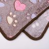 Soft Brown Heart Claw Print Pet Rug For Dog And Cat S 23in*16in M 30in*20in L 41in*30in