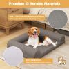 Egg-Foam Dog Crate Bed with 3-Side Bolster and Removable Washable Bed Cover, Small to Medium Size Dogs