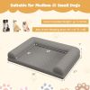 Egg-Foam Dog Crate Bed with 3-Side Bolster and Removable Washable Bed Cover, Small to Medium Size Dogs