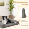 Egg-Foam Dog Crate Bed with 3-Side Bolster and Removable Washable Bed Cover, Small to Medium Size Dogs