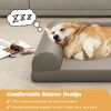 Egg-Foam Dog Crate Bed with 3-Side Bolster and Removable Washable Bed Cover, Small to Medium Size Dogs